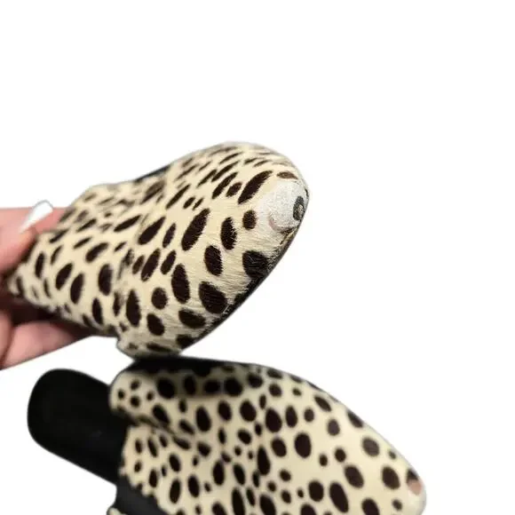 Jenni Kayne Pony Hair Leopard Print Mules Size: 38 - Picture 4 of 7